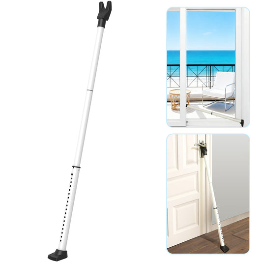 2025 Upgraded 2-in-1 Door Security Bar & Sliding Windows Bar,Adjustable Heavy Duty Stoppers Jammer for Apartment,Home, Hotel Room,Travel(1 Pack,White)