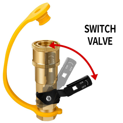 Zreneyfex 1/4" RV Quick Connect Adapter Assembly, Propane RV Quick Connect Fitting Kit for Camping BBQ