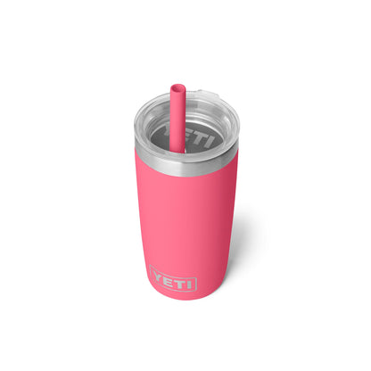 YETI Rambler Jr. 10 Oz Tumbler with Silicone Straw Lid, Tropical Pink