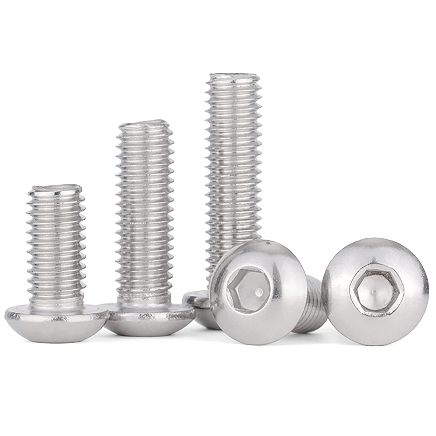 HanTof 1250Pcs 304 Stainless Steel M2 M3 M4 M5 Hex Button Head Cap Screws,Hex Socket Machine Screws, Hex Socket Bolts,Nuts and Washers Assortment Set Kit with 4 Hex Wrenches