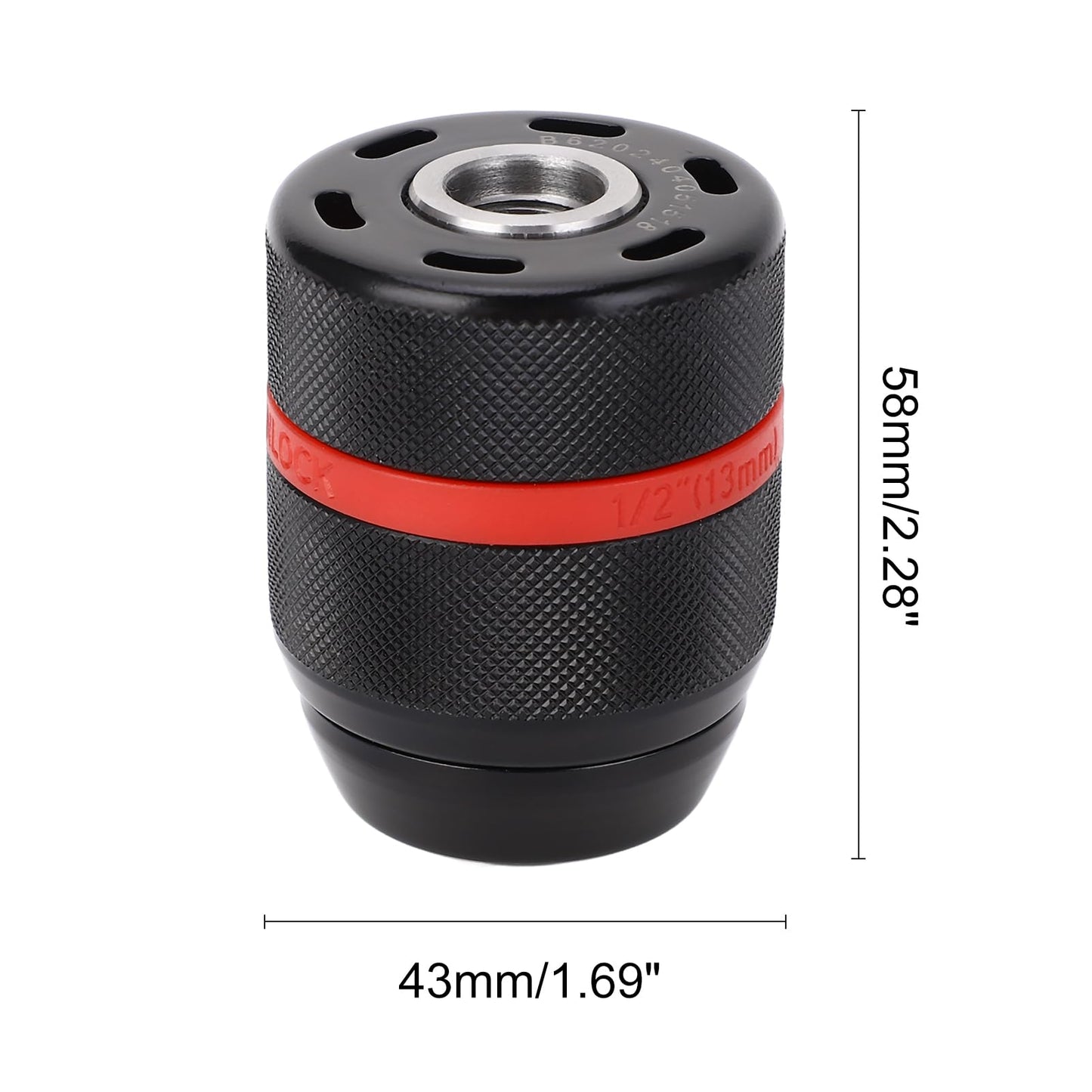 Drill Chuck Keyless, Multi Quick Change Keyless Hand Drill Chuck, 1/2-20UNF Mount 2-13mm Self-Tightening Drill Chuck Adapter for Multiple Purposes Power Drill, Engine Driven Drill, Handheld Drill