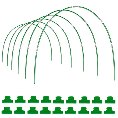 36PCS Greenhouse Hoops Grow Tunnel, 6 Sets of 8FT Long Garden Hoops, DIY Width Grow Tunnel for Raised Beds, Fiberglass Garden Hoops Kit, Rust-Free Garden Tunnel for Garden Fabric,Garden Hoops