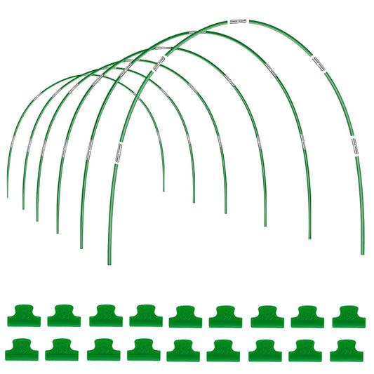 36PCS Greenhouse Hoops Grow Tunnel, 6 Sets of 8FT Long Garden Hoops, DIY Width Grow Tunnel for Raised Beds, Fiberglass Garden Hoops Kit, Rust-Free Garden Tunnel for Garden Fabric,Garden Hoops