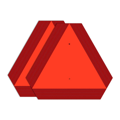 T&R Metal Slow Moving Vehicle Sign, Safety Triangle Sign - 2 Pack - 14 x16 Inches - Reflective, UV Protected, Waterproof, Weatherproof and Fade Resistant Up to 7 Years Outdoor for Golf Cart Tractor