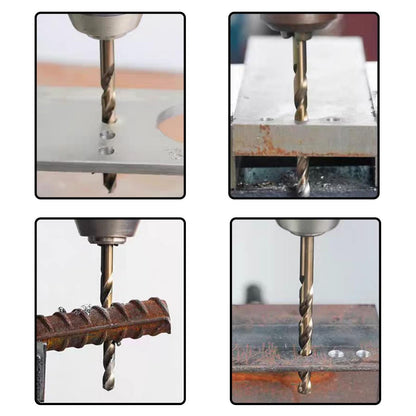 Sinyeenglon Cobalt Drill Bit Set for Hardened Metal and Stainless Steel, 21Pcs M35 High Speed Steel Twist Jobber Drill Bits 1/16"-3/8", with Metal Index Storage Box