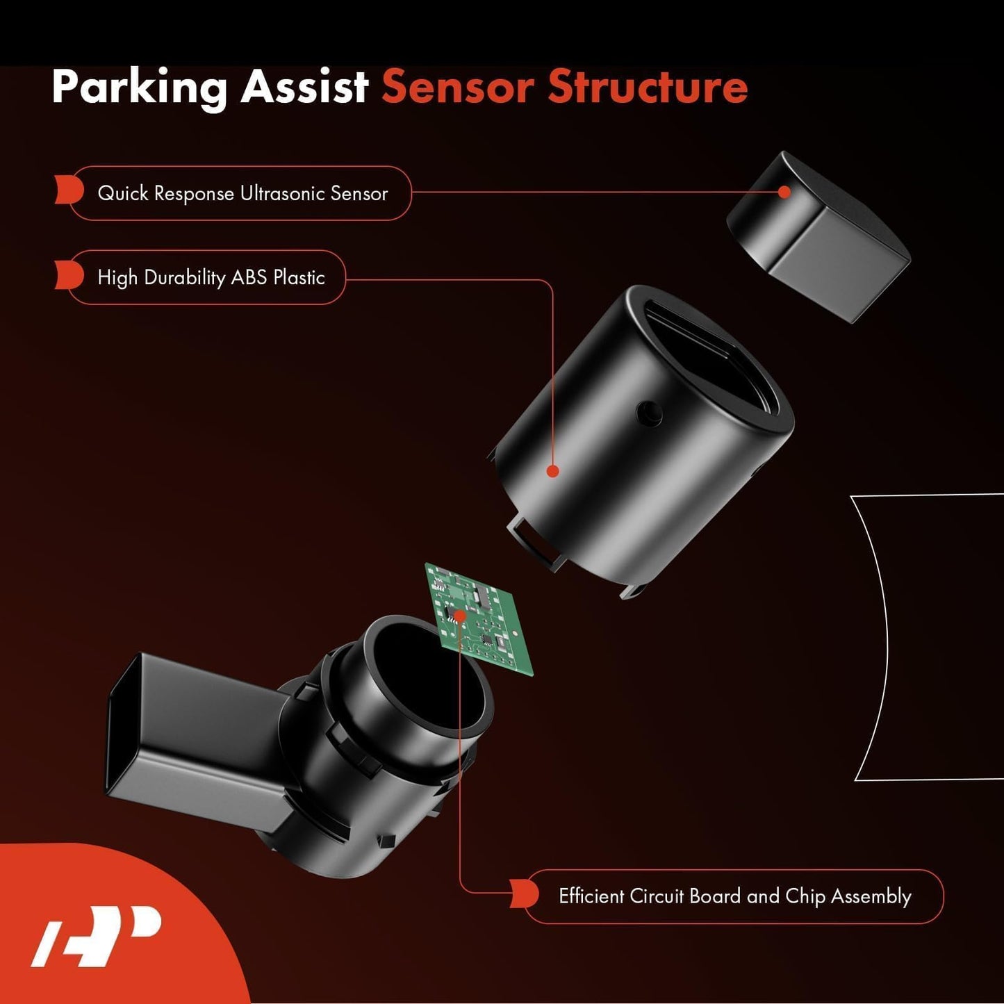 A-Premium 4-PC Rear Reverse Backup Parking Aid Assist Sensor Compatible with Select Ford, Lincoln & Mercury Models - F150 F250 F350 F450 F550 Super Duty, Explorer, Escape, Navigator, Mariner