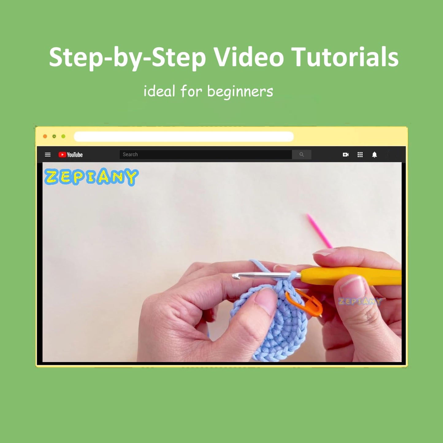 Crochet Kit for Beginners, Crochet Starter Kits for Adults Amigurumi Craft Knitting Crochet Kits with Step-by-Step Video Tutorials, Beginner Friendly Yarn-Dinosaur-Chick-Bee