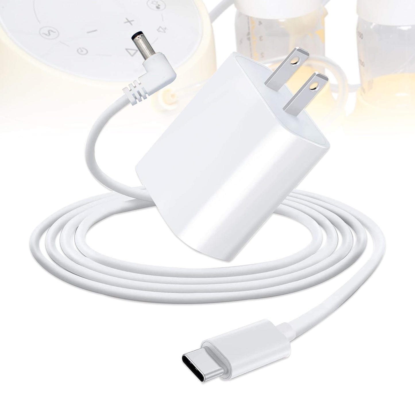 Wamlet USB C Charger for Medela Sonata, Pump-in-Style, Spectra S1 S2, Ameda, Lactina Hygeia - 6.6ft AC Charger Cable