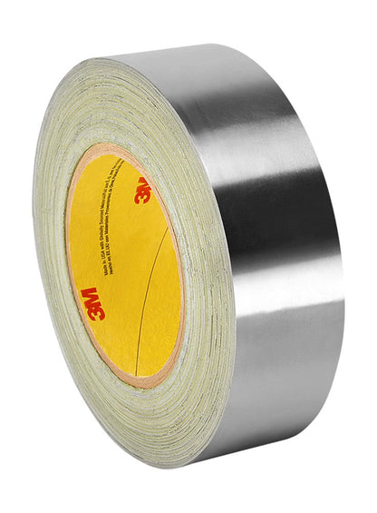 3M 3311 Aluminum Foil Tape, Vapor Resistant, Rubber Adhesive, Suitable for HVAC/Air Duct/Patch Work, Silver, 1 in x 50 yds, 1 Roll