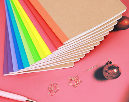 12 Pack Kraft Notebooks, Journals in Bulk for Writing, Blank Paper Sketchbooks, 60 Pages Notebook, 8.3x5.5 Inch, A5 Size, Travel Journal Set, for Gifts, Students and Office Supplies