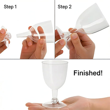 ZENFUN 75 Pcs Plastic Wine Glasses, 5 Oz Clear Disposable Champagne Glasses with Stem, Sturdy & Reusable Plastic Goblets for Weddings, Birthdays, Wine Tasting, Bridal Shower
