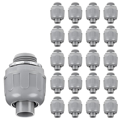 1/2 Inch Liquid Tight Connector, PVC Electrical Conduit Fittings Straight 180 Degree Flexible Conduit Connector for Home Kitchen Bathroom Tube Tool Supplies (20pcs)