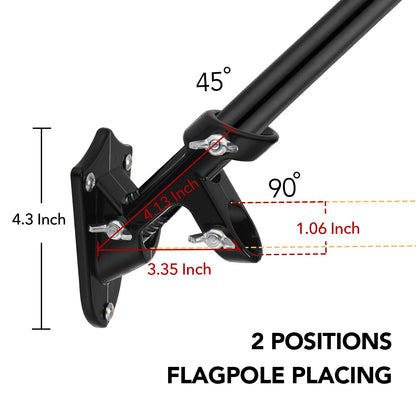 Yeesun Flag Pole,6FT Canada Flagpole with Mounting Bracket for 3’ x 5’ Canada Flag for House Porch & Outdoor Use,360° Tangle Resistant Technology and Wall Mount Flag Pole Kit (Without Flag,Black)