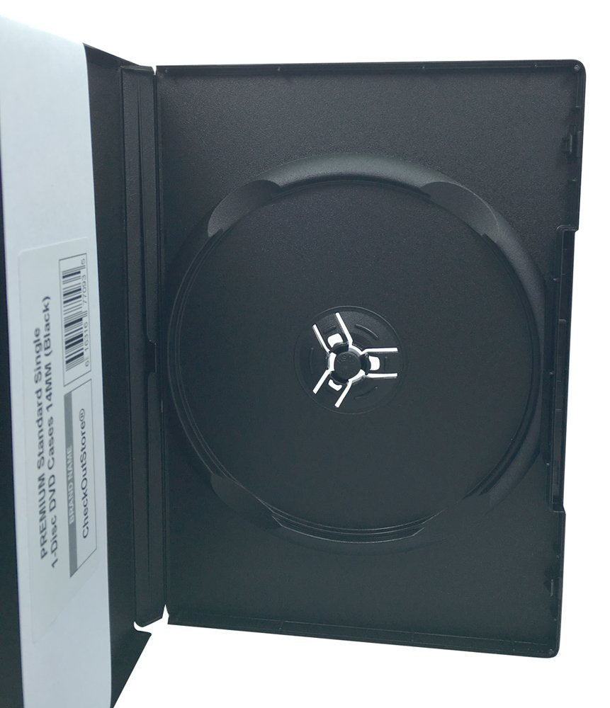 (10) CheckOutStore Premium Standard Single 1-Disc DVD Cases 14mm (Black)