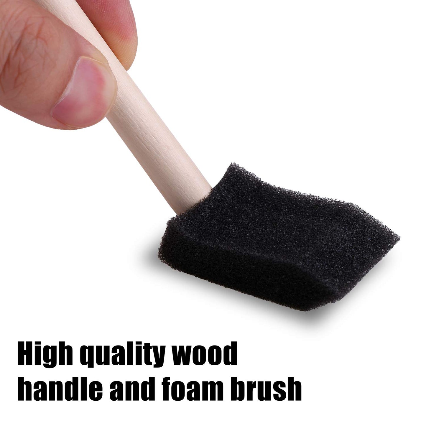 URATOT 120 Pack Foam Brush Foam Paint Brush Foam Sponge Brush, 1 Inch Paint Brush with Wood Handles, Great for Acrylics, Stains, Varnishes, Crafts, Art