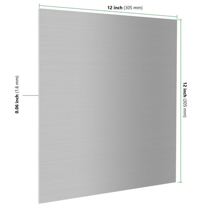HAKZEON 2PCS Aluminum Sheet Metal Plate 12 x 12 x 1/16 Inch Thin Premium 6061 Aluminum Plate Covered with Protective Film for Construction, Elevator, Transportation, Electronics, Aviation