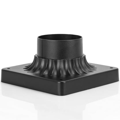 YSN Outdoor Post Light Mounting Base 2 Pack, 3 Inch Pier Mount Base, Aluminum Pier Mount Adapter in Black Finish, 5.63" L x 5.63" W x 2.9" H