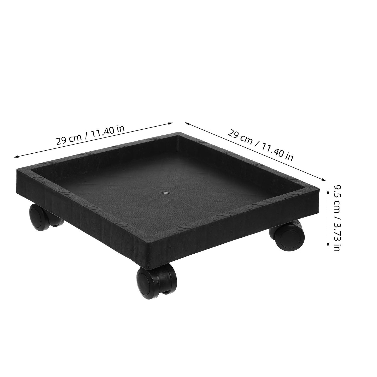 Toddmomy Square Plant Caddy with Wheels 11.41 Inch Thickened Plastic Flower Pot Tray Holder for Indoor Outdoor Garden Patio Balcony Clean Water Soil