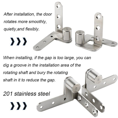 Black Pivot Hinge,Pivot Hinge Heavy Duty. Max Load 132lb/Pair Solid Stainless Steel,Fence gate Hinges,Yard Door Hinges，Used for railings and Wooden Doors（270 Degree Hinge Contains Screws）