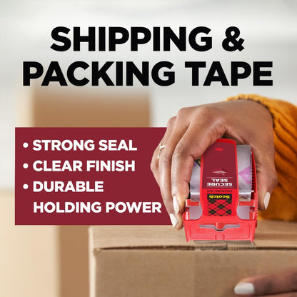 Scotch Ultra Clear Mailing Packaging Tape with Dispenser, 1.88 x 800 Inch, Clear (141)