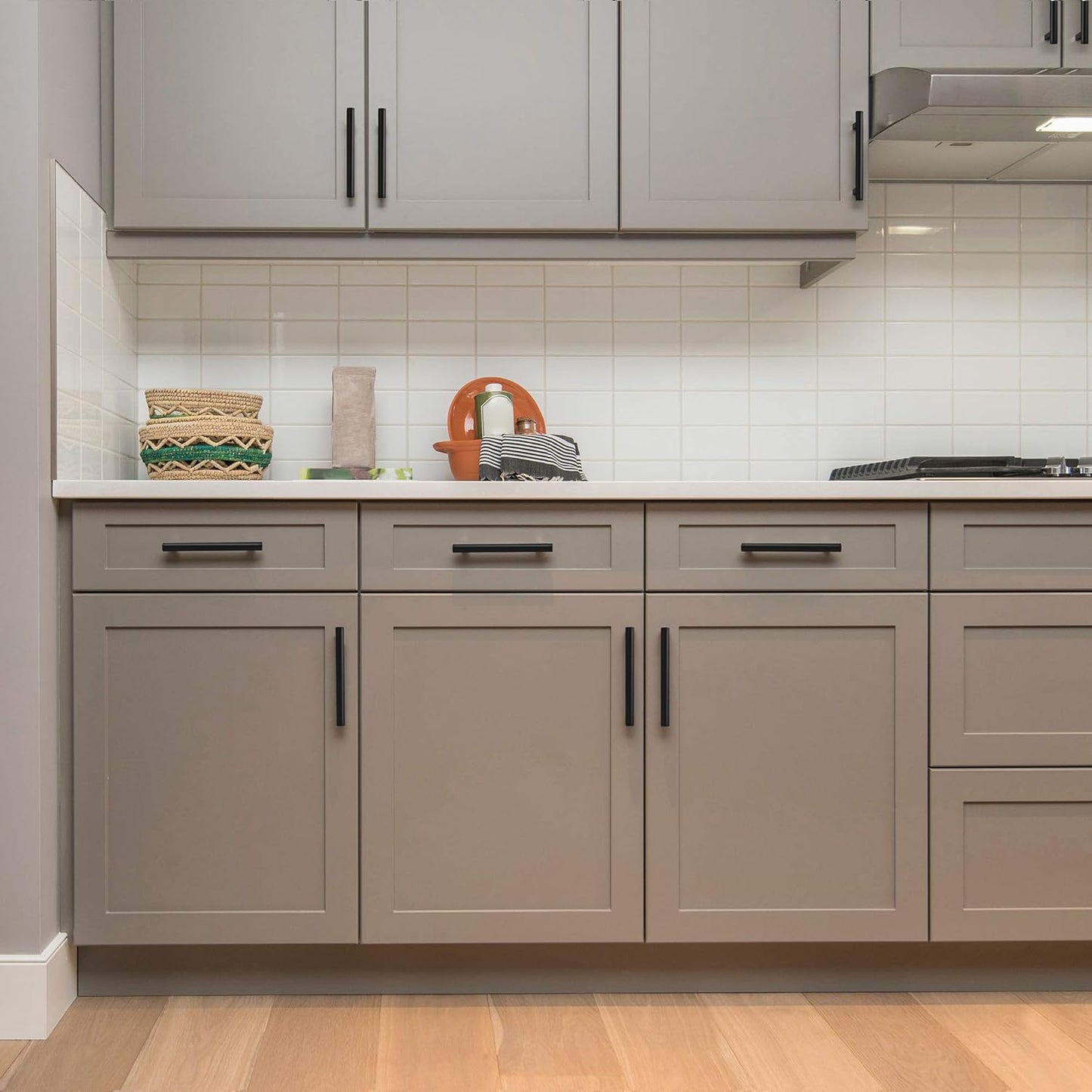 30 Pack | 5'' Cabinet Pulls Matte Black Stainless Steel Kitchen Drawer Pulls Cabinet Handles 5”Length, 3” Hole Center