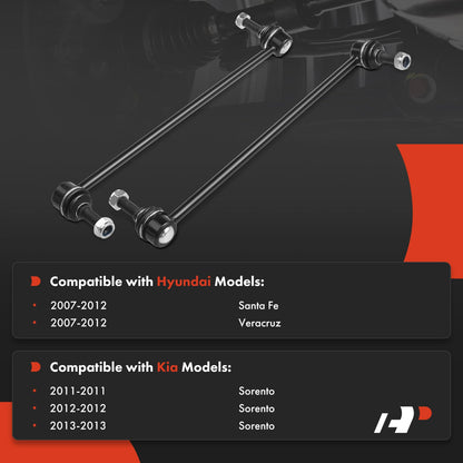 A-Premium 2 x Front Sway Bar Links Stabilizer Bar Links, Compatible with Kia Sorento 2011-2013, Hyundai Santa Fe 2007-2012, Veracruz 2007-2012