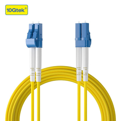 10Gtek OS2 Fiber Patch Cable - LC to LC 10Gb/Gigabit Singlemode Jumper Duplex 9/125 LSZH Fiber Optic Cord for SMF SFP Transceiver, Yellow, 20-Meter(65-ft)