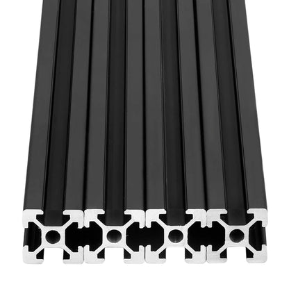IXGNIJ 4pcs 400mm T Slot 2020 Aluminum Extrusion European Standard Anodized Linear Rail for 3D Printer Parts and CNC DIY Black(15.75inch)