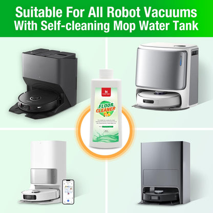 Robot Vacuum Floor Cleaning Concentrate for Mops - Compatible with Roborock, Tineco, iFloor, Etc. - Hardwood & Multi-Surface - Non-Toxic, Residue-Free (LEMON,16.9FL OZ,500ML)