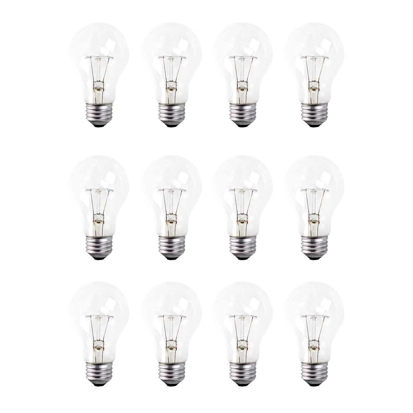 Xtricity A19 Clear Incandescent Rough Service Light Bulb, 60 Watt, 2700K Soft White, E26 Medium Base, 560 Lumens, 130V,12 Count (Pack of 1)