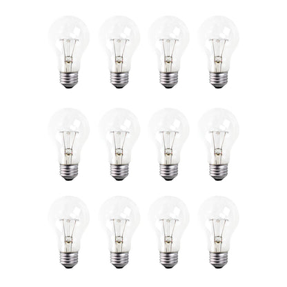 Xtricity A19 Clear Incandescent Rough Service Light Bulb, 60 Watt, 2700K Soft White, E26 Medium Base, 560 Lumens, 130V,12 Count (Pack of 1)