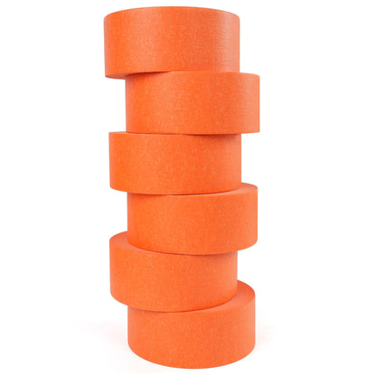 TAPEBEAR Orange Masking Tape 48mm x 50m, General Purpose Paper Tape for Painting, Labeling, DIY Arts Crafts, Home Office School Projects, 6Rolls