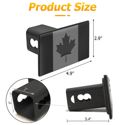 XINLIYA Canada Flag Trailer Hitch Cover, Metal 2 Inch Receiver Tow Dust Plug with 5/8-Inch Pin Diameter Hitch Lock, Dustproof Auto Protective Accessories, Universal for Pickup, Truck, RV