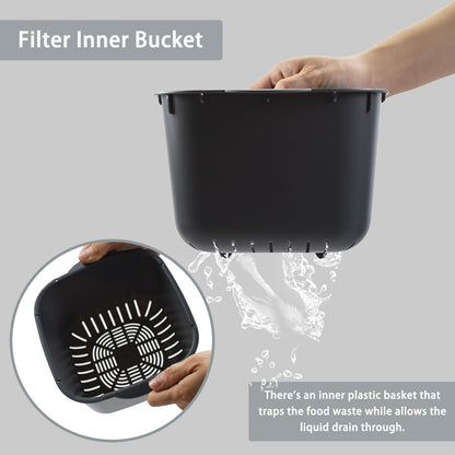 Umtiti 4 Litre Kitchen Compost Bin with Handles for Countertop Food Scrap Collection.Dary Gray-4L-CA