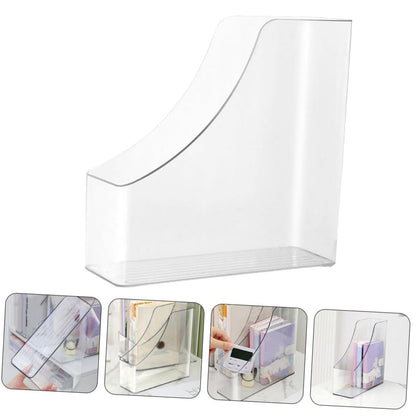 Yharnamite 2 Pcs Acrylic Magazine File Holder, Desk Organizer, Book Storage Shelf, Folder Holder, Clear Magazine Rack for Home, Office, School