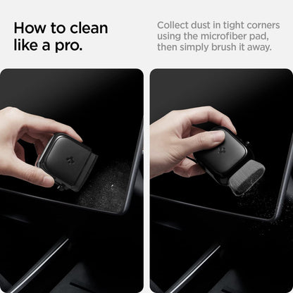 Spigen EZ Slide & Brush Car Screen Cleaner for Screens, Phones, Laptops, Tablets - No Solution Needed (Extra Microfiber Pad Included) [Black]