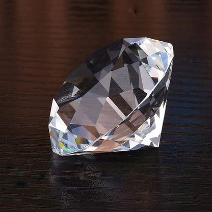 100MM Large Clear Crystal Diamond Paperweight with Stand Jewels Wedding Decorations Centerpieces Home Office Desktop Decor (3.93 inch)