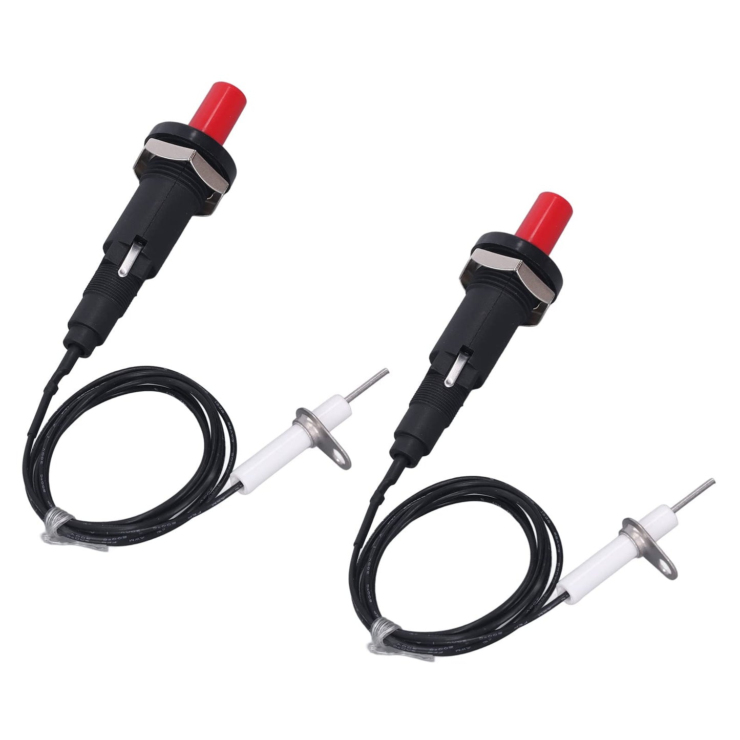 Push Button Piezo Igniter Piezo Spark Ignition 1 Out 2 Ignitor Electrode with 1 Meter Wire for Gas Stove Fireplace Oven Heater Barbecue Camping