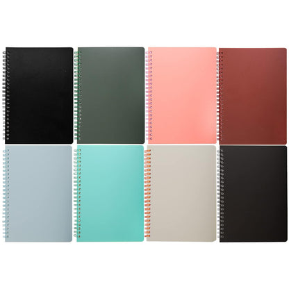 Dicunoy 8 Pack Spiral Notebooks, A5 Ruled Journals Notebooks 80 Sheets with Thick Plastic Hardcover, Cute Thick Notepads for Work, Teacher, Students, School, Women,7 Colors, 8.3" x 5.7"