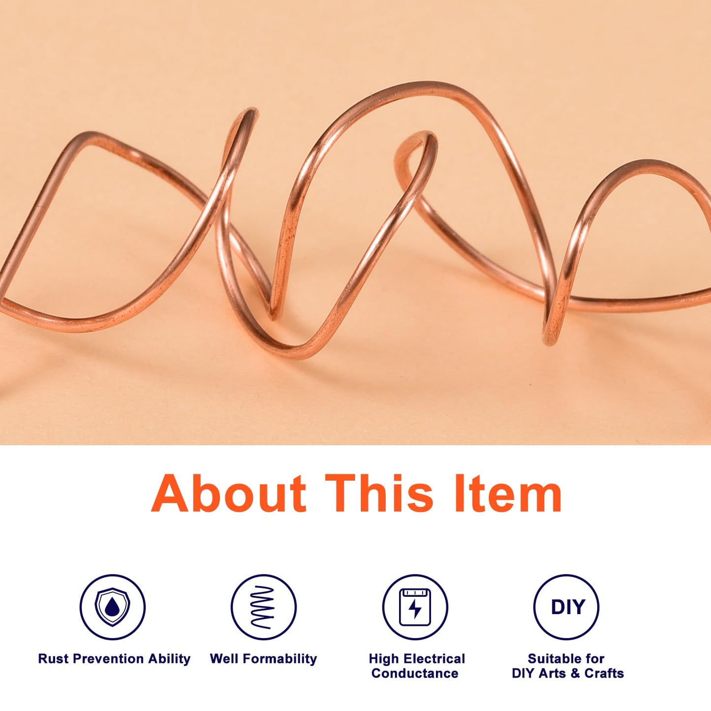 uxcell Soft Copper Wire (8 Gauge, 11.5 FT), 99.9% Pure Bare Copper Wire 3mm Solid Craft Wire for DIY Crafting Gardening Decoration (3.5Meter)