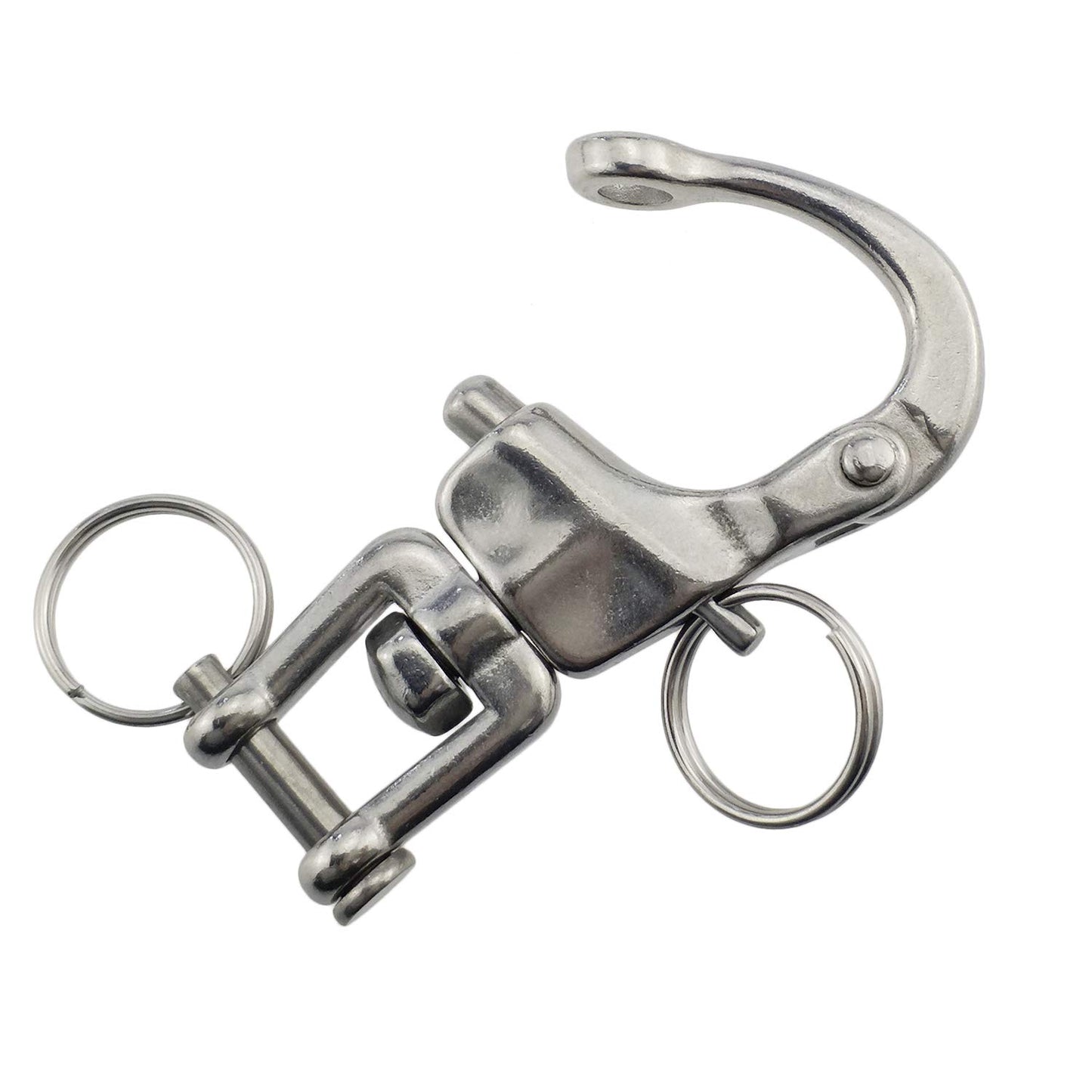 Pair of 3-1/2 inch Jaw Swivel Snap Shackle 316 Stainless Steel for Sailboat Spinnaker Halyard