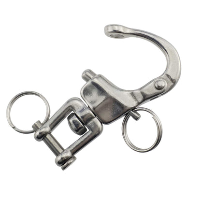 Pair of 3-1/2 inch Jaw Swivel Snap Shackle 316 Stainless Steel for Sailboat Spinnaker Halyard