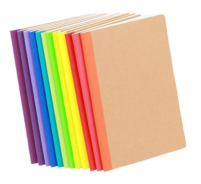 12 Pack Kraft Notebooks, Journals in Bulk for Writing, Blank Paper Sketchbooks, 60 Pages Notebook, 8.3x5.5 Inch, A5 Size, Travel Journal Set, for Gifts, Students and Office Supplies
