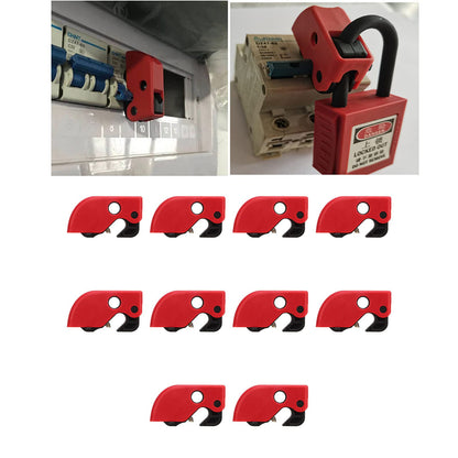 10Pcs Circuit Breaker Lockout Device, Lockout Tagout Kit Clamp On Lock Set Kit for Industrial Chemical Power Loto Station Lock Out Tag Out Set