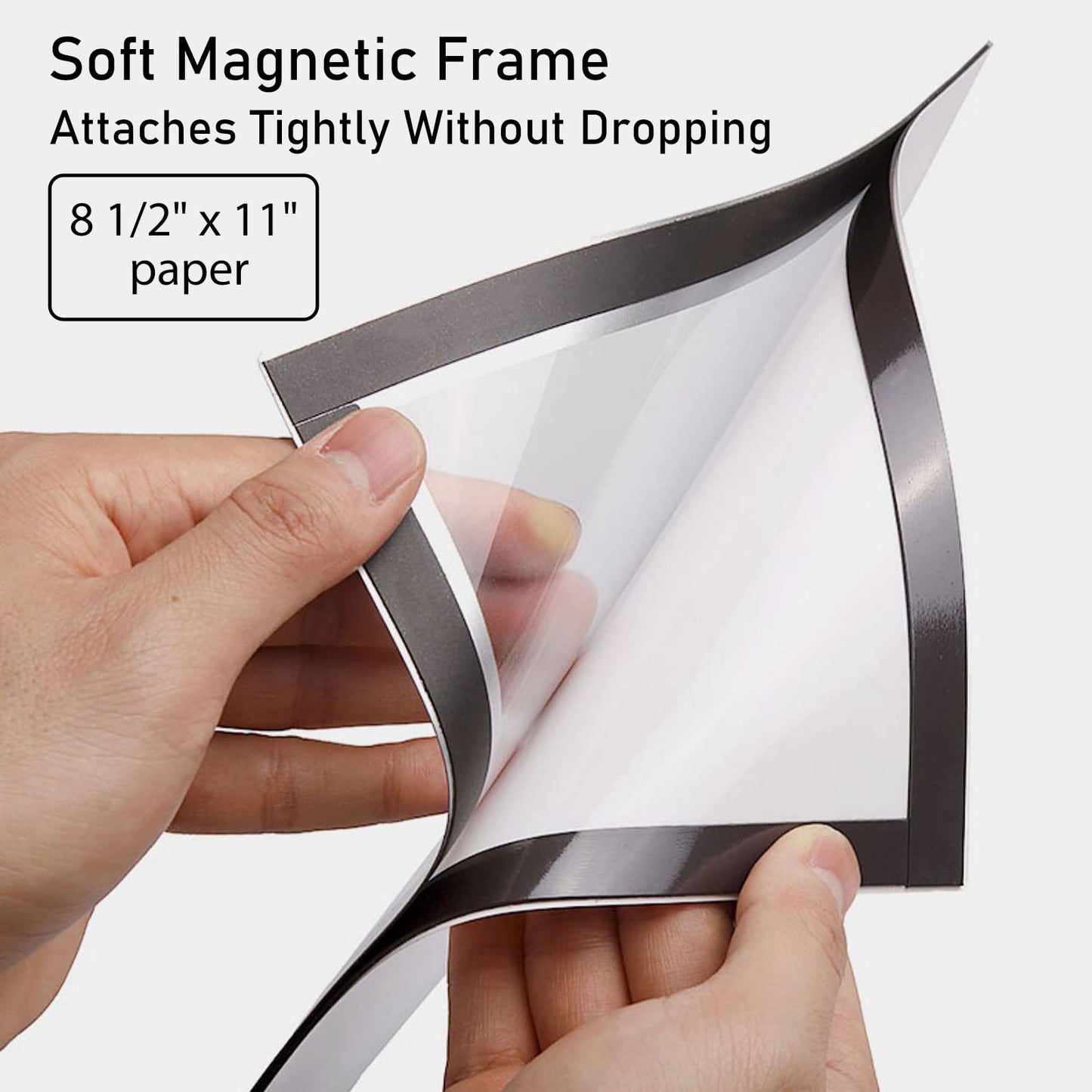 6 Pack Magnetic Wall Sign Holder 8.5 x 11 Poster Picture Frame Self-adhesive Kids Artwork Frame Display for Wall Window Shop Showroom Office