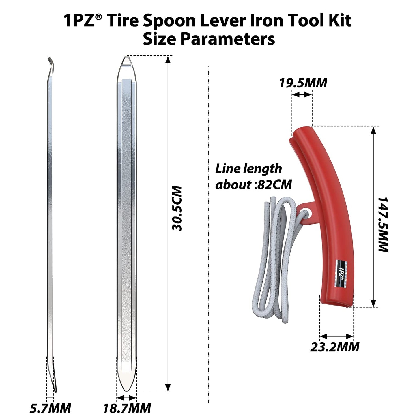 1PZ GTL-S5L 3 Pcs Tyre Lever Steel Tire Changer Lever Spoon Tool Set with 2 Piece Rim Protector Replacement for Motorcycle Bike Electric Car Dirt Bike Xiaomi
