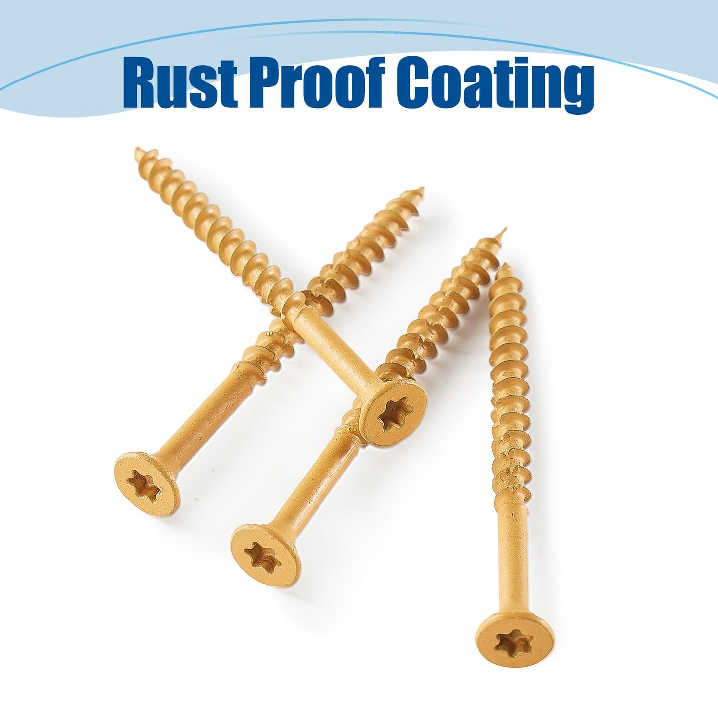 ANCHOREASE Wood Screws #8×2", 300 Pcs, Deck Screws, Rust Resistant, Exterior Epoxy Coated, Outdoor Decking Screws, Torx/Star Drive Head Deck Screw, 2 Pcs T25 Star Bit Included, Tan