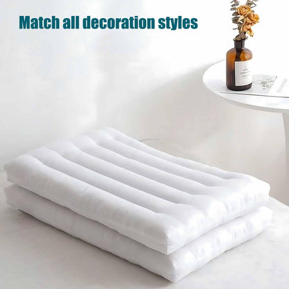 6.5cm Ultra Thin Flat Pillows for Sleeping Standard Size, 2.5 in Slim Bed Pillow for Stomach Back Sleeper, Low Profile Pillow Hypoallergenic White 46x66 cm