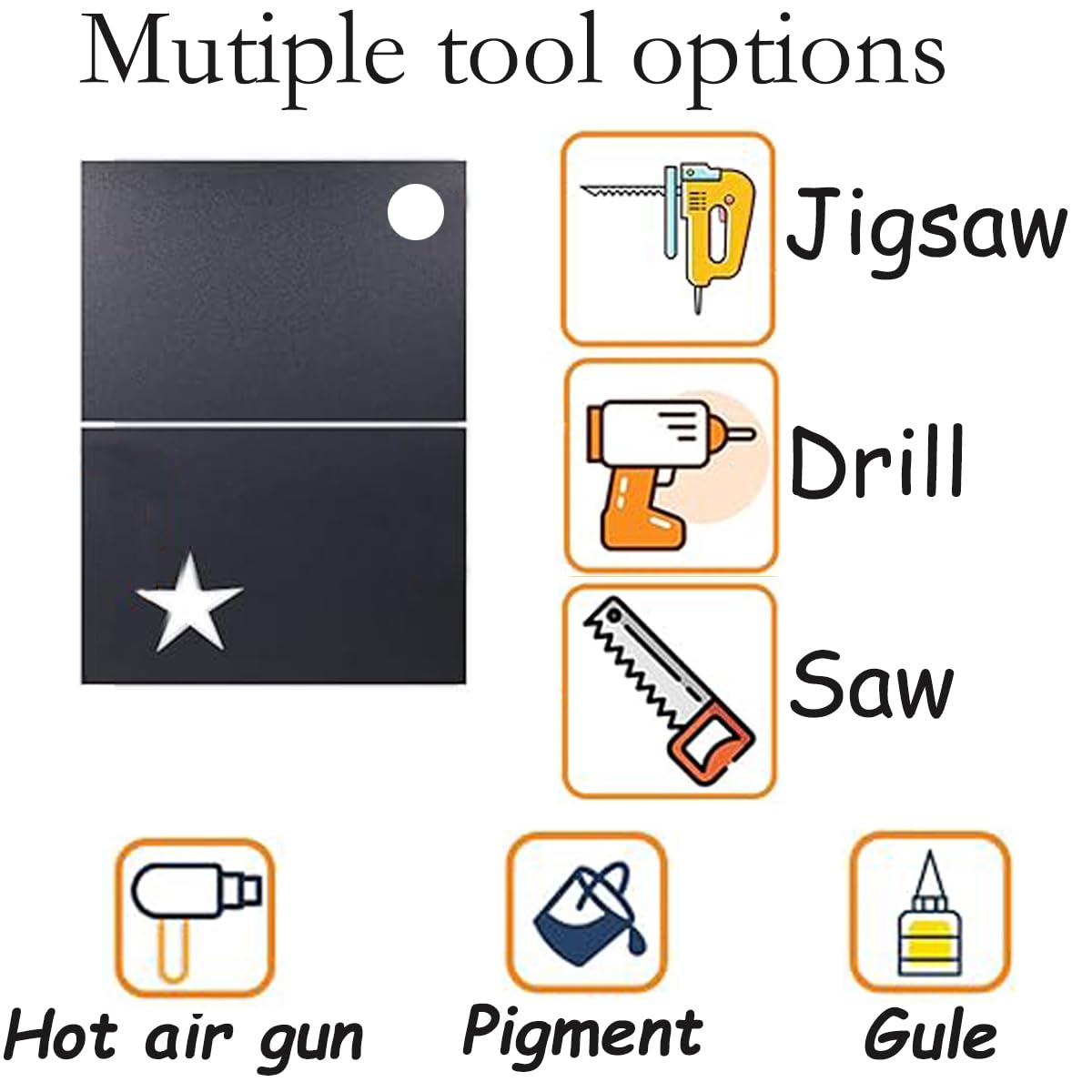 Aisetmoon 2 Pack ABS Plastic Sheets 12"x12" 1/4 Inch Thick, Moldable Flexible Thermoplastic Panel, Black Plastic Sheet Rigid, DIY Materials Home Decor Handcrafts(Matte & Textured Finish)