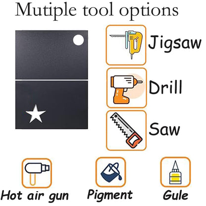 Aisetmoon 2 Pack ABS Plastic Sheets 12"x12" 1/4 Inch Thick, Moldable Flexible Thermoplastic Panel, Black Plastic Sheet Rigid, DIY Materials Home Decor Handcrafts(Matte & Textured Finish)